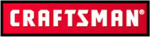 Craftsman in uppercase white text against a red solid rectangle with black border